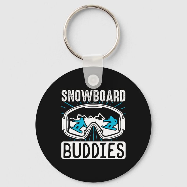 Snowboarding Snowboard Buddies  Key Ring (Front)