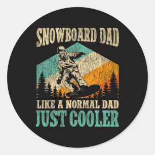 Snowboarding Snowboard Dad Father Vintage Retro Sn Classic Round Sticker