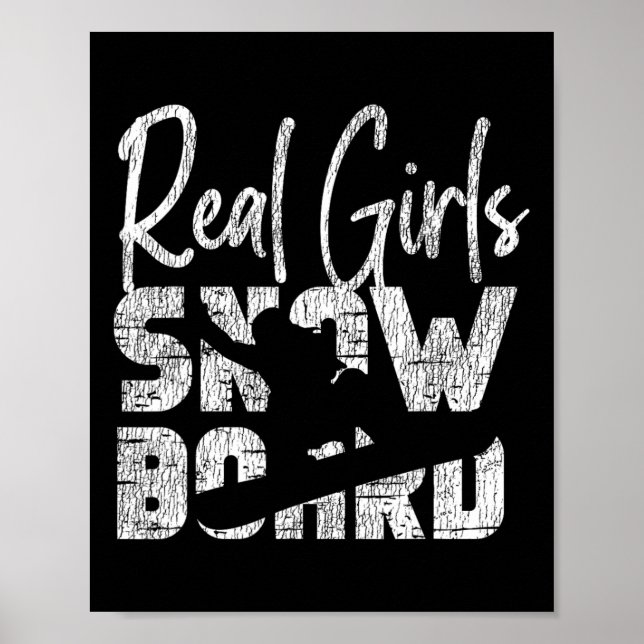 Snowboarding Snowboard Girl Vintage Real Girls Sno Poster (Front)