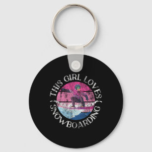 Snowboarding Snowboard Girl Vintage Retro This Gir Key Ring