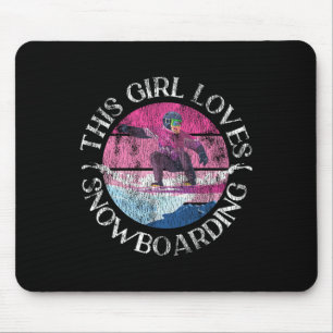 Snowboarding Snowboard Girl Vintage Retro This Gir Mouse Pad