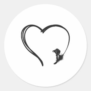 Snowboarding Snowboard Heart Classic Round Sticker