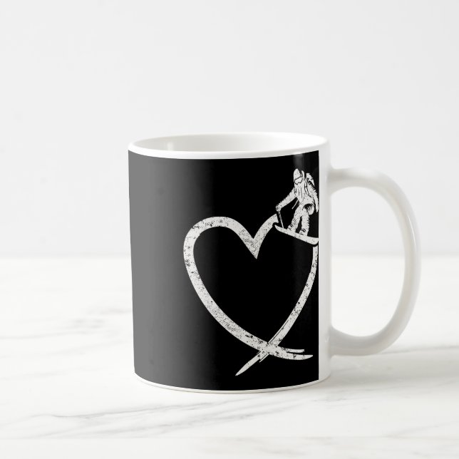 Snowboarding Snowboard Heart Vintage  Coffee Mug (Right)