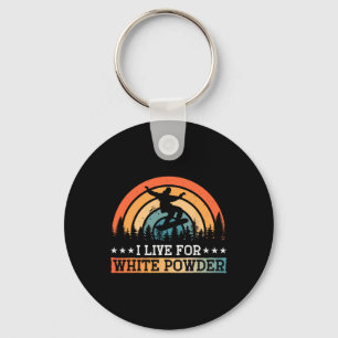 Snowboarding Snowboard I Live For White Powder  Key Ring