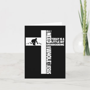 Snowboarding Snowboard Jesus Faith Cross Christian Card