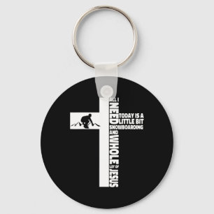 Snowboarding Snowboard Jesus Faith Cross Christian Key Ring