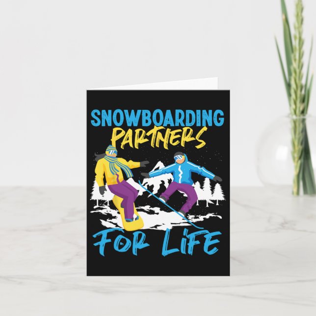 Snowboarding Snowboard Marriage Wife Husband Snowb Card (Front)
