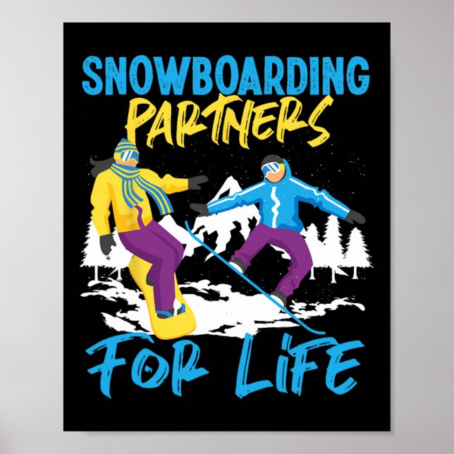 Snowboarding Snowboard Marriage Wife Husband Snowb Poster (Front)