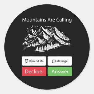 Snowboarding Snowboard Mobile Phone Display Mounta Classic Round Sticker
