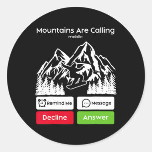 Snowboarding Snowboard Mobile Phone Display Mounta Classic Round Sticker