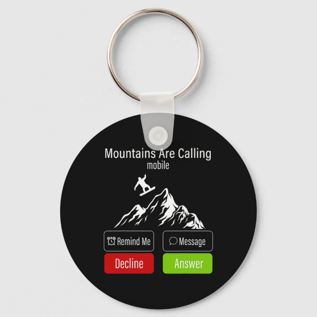 Snowboarding Snowboard Mobile Phone Display Mounta Key Ring (Front)
