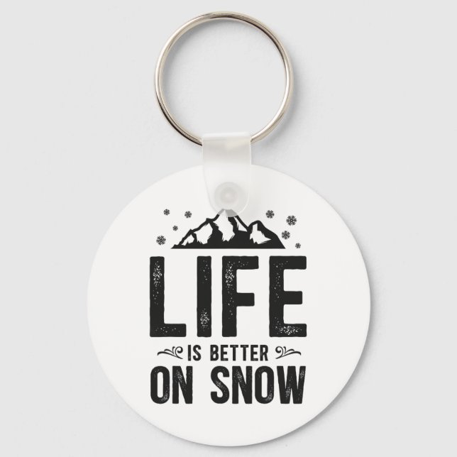 Snowboarding Snowboard Mountain Ski Skiing  Key Ring (Front)