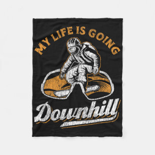 Snowboarding Snowboard My Life Is Going Downhill Fleece Blanket