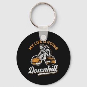 Snowboarding Snowboard My Life Is Going Downhill  Key Ring
