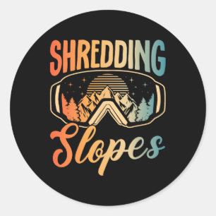 Snowboarding Snowboard Outfit Shredding Slopes Sno Classic Round Sticker