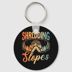 Snowboarding Snowboard Outfit Shredding Slopes Sno Key Ring