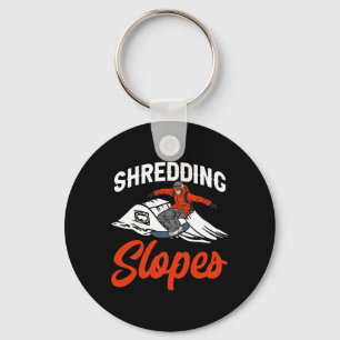 Snowboarding Snowboard Outfit Shredding Slopes Sno Key Ring