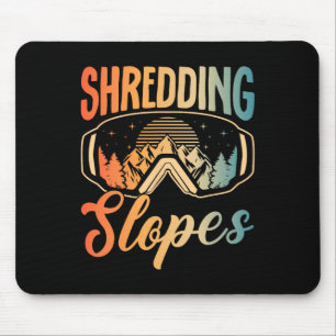 Snowboarding Snowboard Outfit Shredding Slopes Sno Mouse Pad