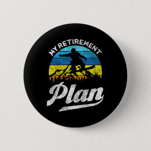 Snowboarding Snowboard Retire Vintage Retro My Ret 6 Cm Round Badge