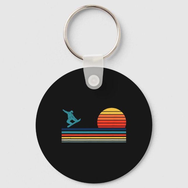 Snowboarding Snowboard Retro 1  Key Ring (Front)