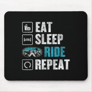 Snowboarding Snowboard Ride Eat Sleep Ride Repeat  Mouse Pad