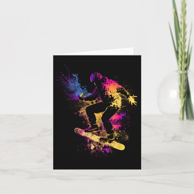 Snowboarding Snowboard Silhouette Gift  Card (Front)