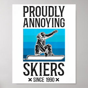 Snowboarding Snowboard Ski Skiing Retro Poster