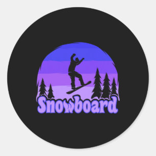 Snowboarding Snowboard Snowboarder 1  Classic Round Sticker