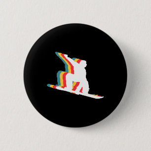 Snowboarding Snowboard Snowboarder Retro  6 Cm Round Badge