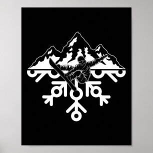 Snowboarding Snowboard Snowflake Poster