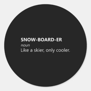 Snowboarding Snowboard Tee Snowboarder Definition  Classic Round Sticker