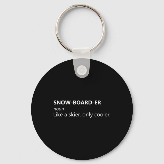Snowboarding Snowboard Tee Snowboarder Definition  Key Ring (Front)