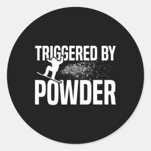 Snowboarding Snowboard Triggered By Powder 1  Classic Round Sticker