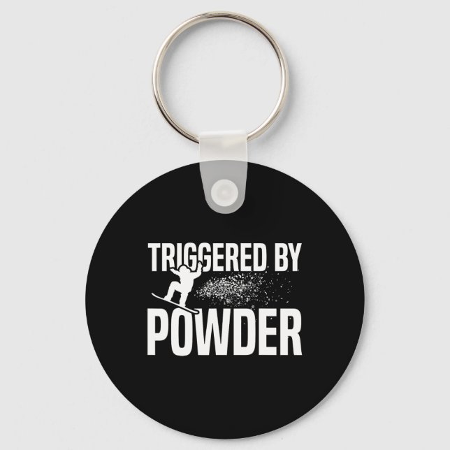 Snowboarding Snowboard Triggered By Powder 1  Key Ring (Front)