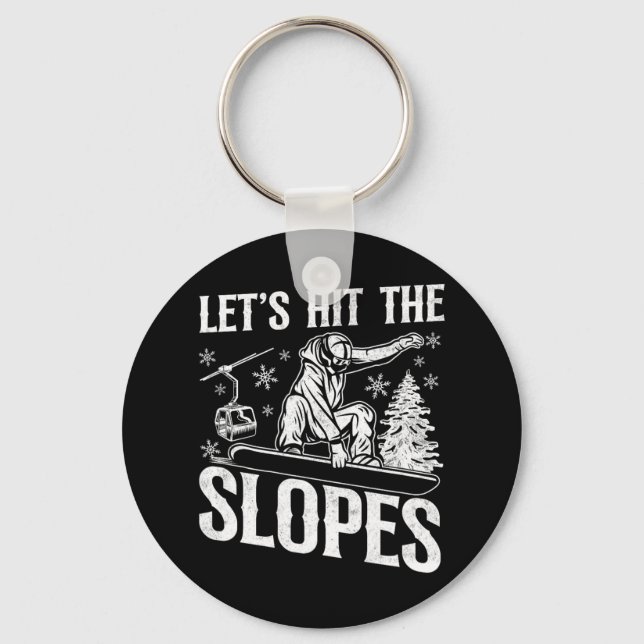 Snowboarding Snowboard Vintage 18  Key Ring (Front)