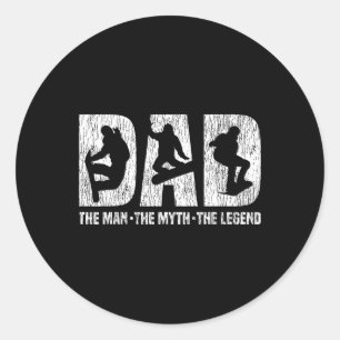 Snowboarding Snowboard Vintage Dad Father Dad The Classic Round Sticker
