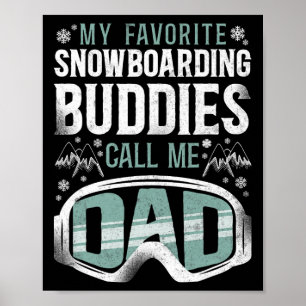 Snowboarding Snowboard Vintage Dad Poster