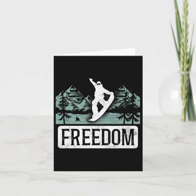 Snowboarding Snowboard Vintage Freedom  Card (Front)