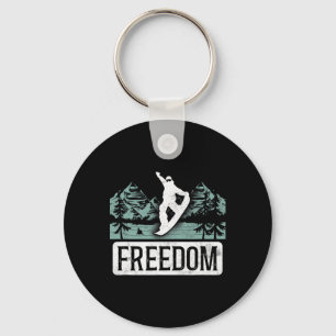 Snowboarding Snowboard Vintage Freedom  Key Ring