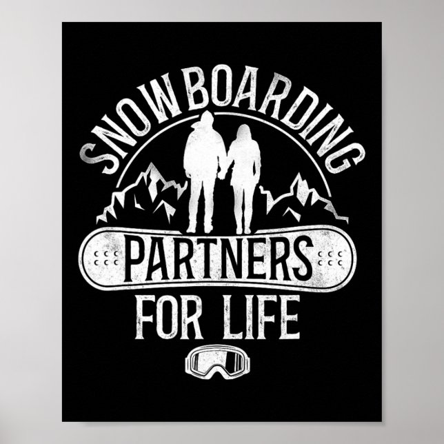 Snowboarding Snowboard Vintage Marriage  Poster (Front)