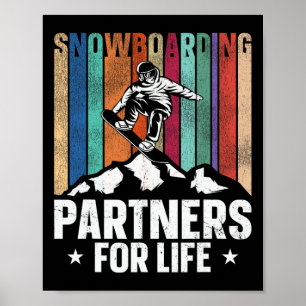 Snowboarding Snowboard Vintage Marriage Retro Wife Poster