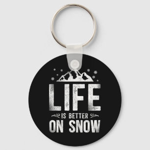 Snowboarding Snowboard Vintage Mountain Ski Skiing Key Ring