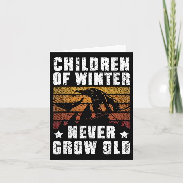 Snowboarding Snowboard Vintage Retro Children Of W Card (Front)