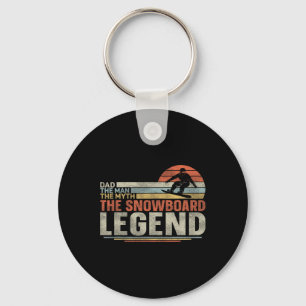 Snowboarding Snowboard Vintage Retro Dad 1  Key Ring