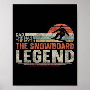 Snowboarding Snowboard Vintage Retro Dad 1 Poster