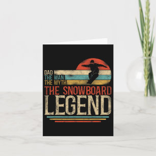 Snowboarding Snowboard Vintage Retro Dad Card