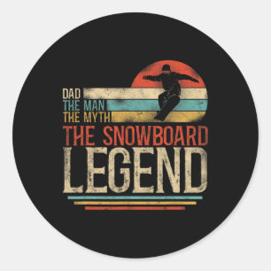 Snowboarding Snowboard Vintage Retro Dad  Classic Round Sticker