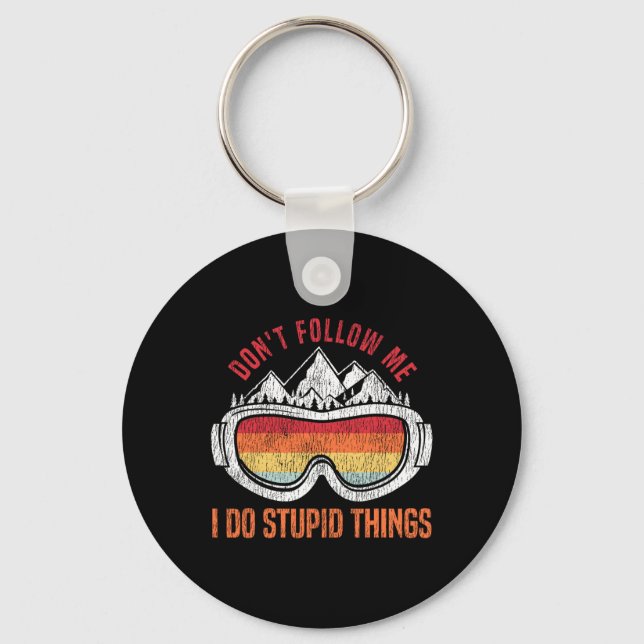 Snowboarding Snowboard Vintage Retro Don't Follow  Key Ring (Front)