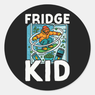 Snowboarding Snowboard Vintage Retro Fridge Kid Classic Round Sticker