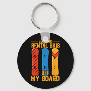 Snowboarding Snowboard Vintage Retro Get Your Rent Key Ring